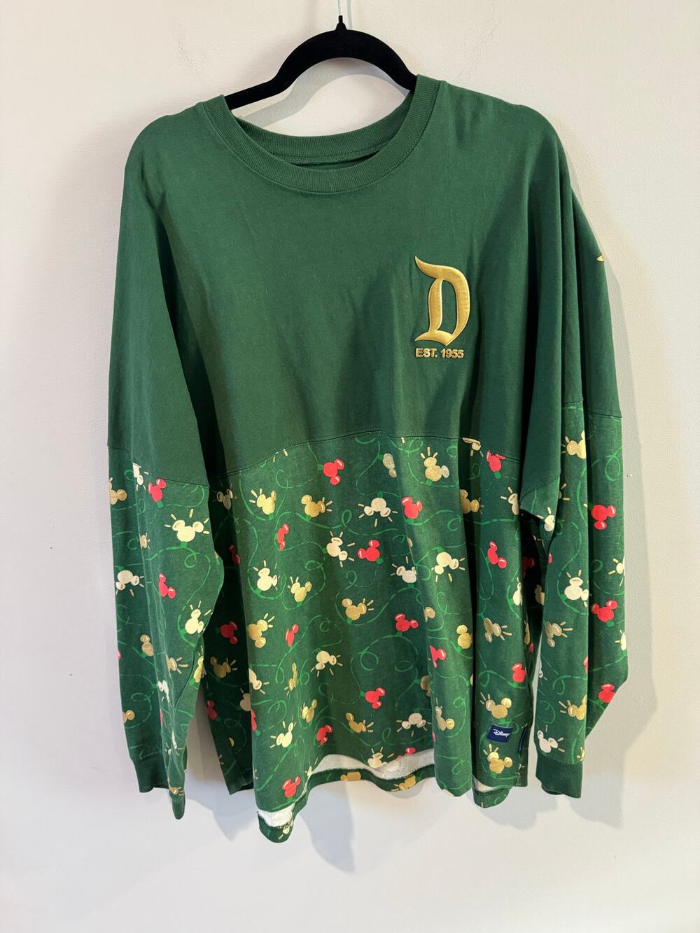 Disneyland Mickey Mouse Holiday Spirit Jersey Green XXL